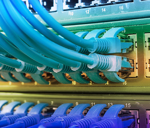 network cable with high tech technology color background